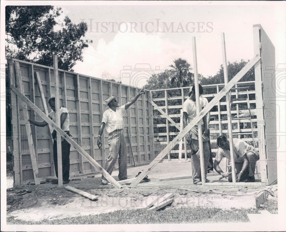 1961 Ellenton Florida Volunteer Fire Department Under Construction Press Photo - Historic Images