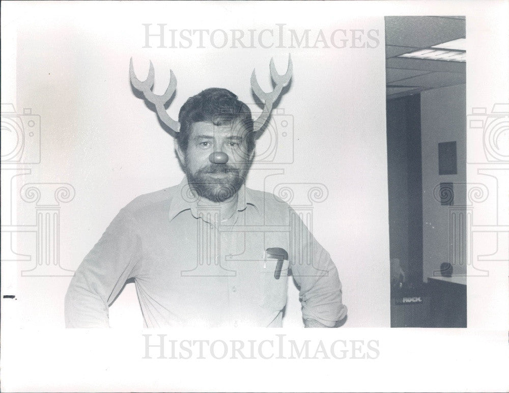 1982 St Petersburg Florida Times Cartoonist Don Addis Press Photo - Historic Images