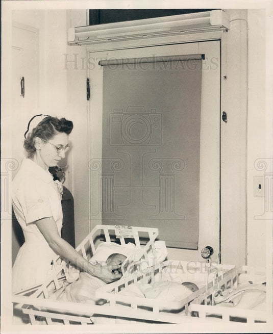 1948 St Petersburg Florida Woman's Hospital Nursery Press Photo - Historic Images