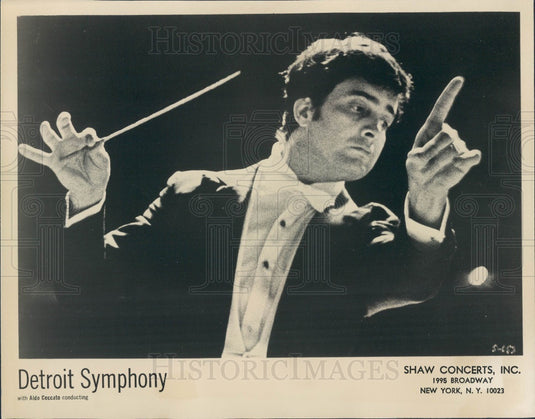 1977 Detroit, Michigan Symphony Orchestra Conductor Aldo Ceccato Press Photo - Historic Images