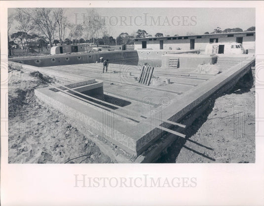 1970 St. Petersburg FL Lake Vista Community Center Pool Construction Press Photo - Historic Images