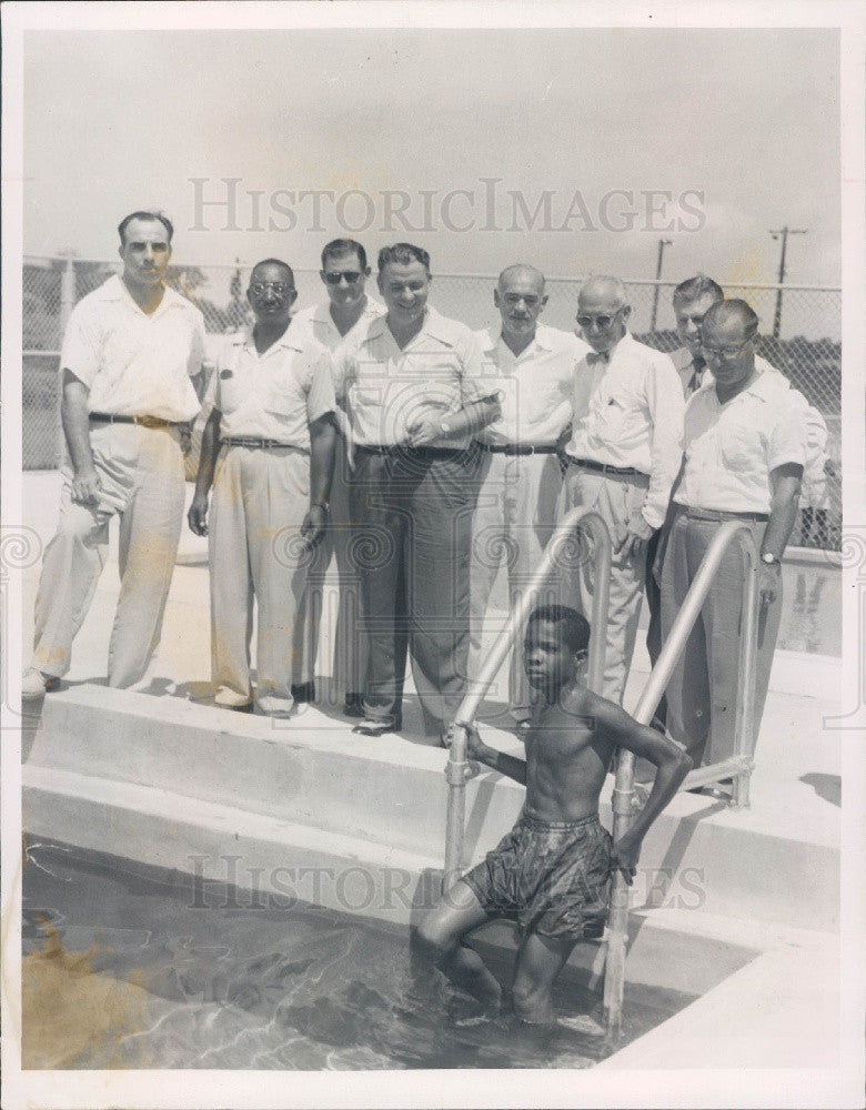 1954 Clearwater, Florida Holt Ave Swimming Pool Opening Press Photo - Historic Images