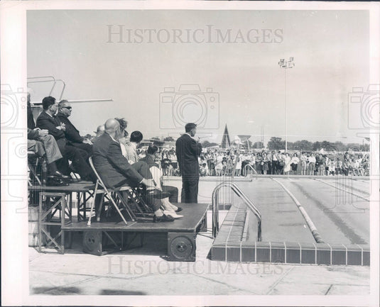 1966 Clearwater, Florida High School Bobby Walker Pool Dedication Press Photo - Historic Images