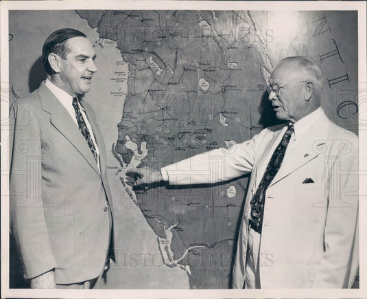 1947 Florida State Superintendent Colin English & Ag Sec Mayo Press Photo - Historic Images