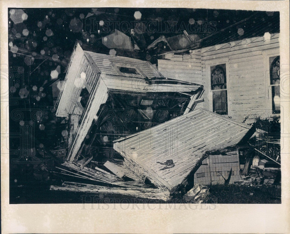 1973 Tampa, Florida Tornado Damage Calvary Methodist Church Press Photo - Historic Images