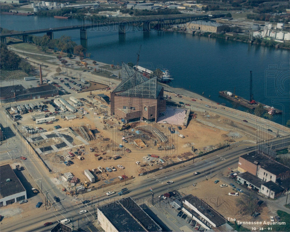 1991 Chattanooga, Tennessee Aquarium Construction Press Photo - Historic Images