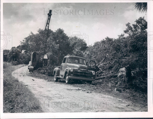 1955 Florida Terra Ceia Island Road Widening, Removing Underbrush Press Photo - Historic Images