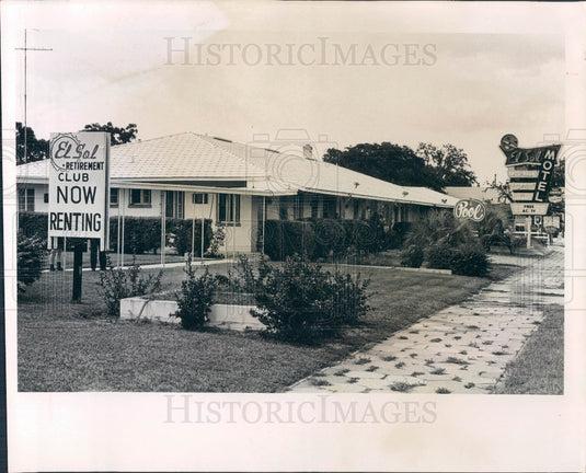 1965 St. Petersburg Florida El Sol Retirement Motel Press Photo - Historic Images