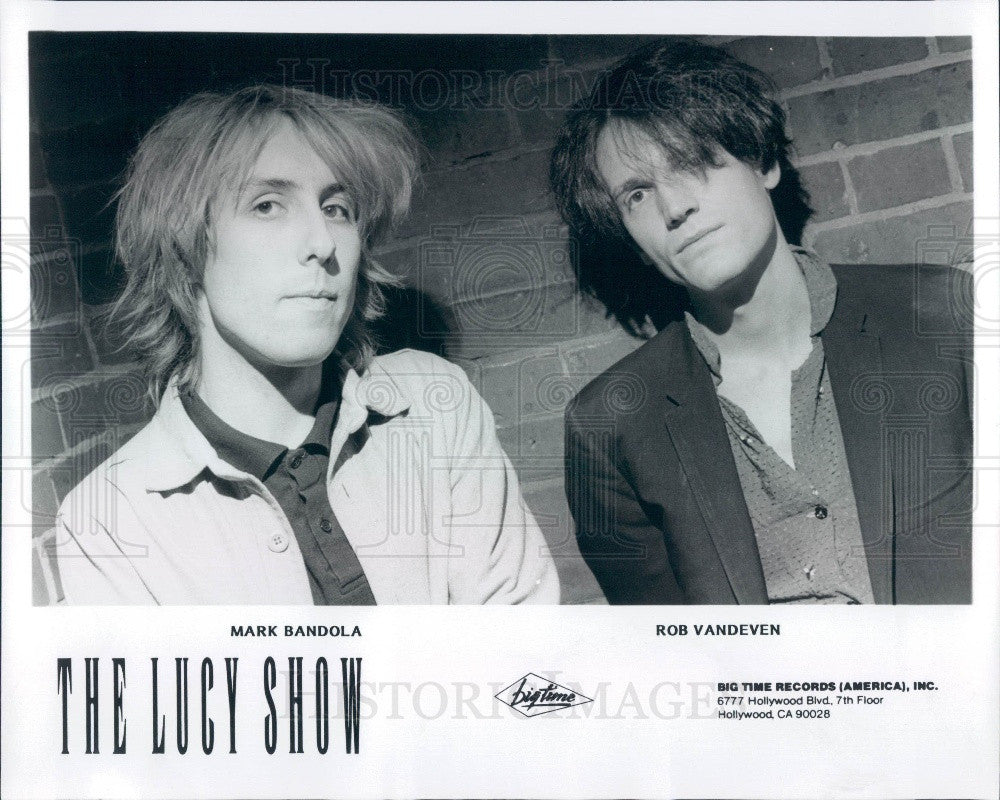 1988 Rock Band The Lucy Show members Mark Bandola &amp; Rob Vandeven Press Photo - Historic Images