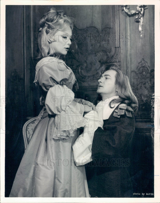 1966 Hollywood Actors Barbara Baxley & George Grizzard Press Photo - Historic Images