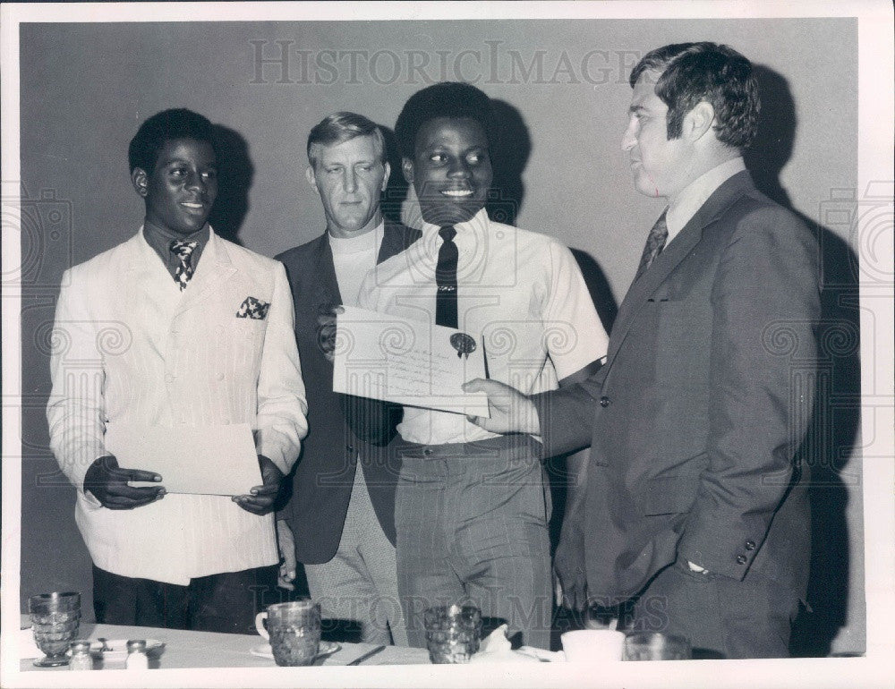 1970 Florida Football Manatee-Sarasota Back &amp; Lineman of the Week Press Photo - Historic Images