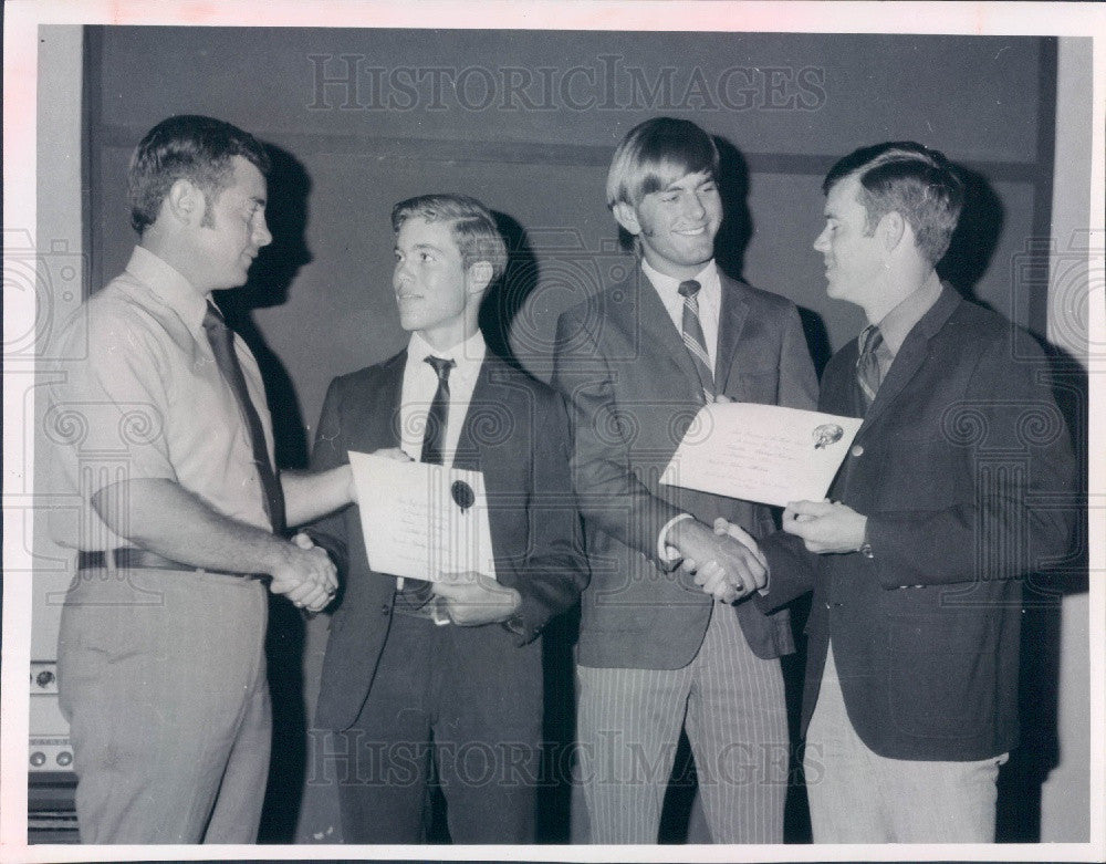 1970 Florida Football Manatee-Sarasota Back &amp; Lineman of the Week Press Photo - Historic Images