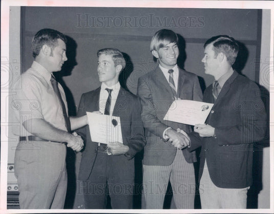 1970 Florida Football Manatee-Sarasota Back & Lineman of the Week Press Photo - Historic Images