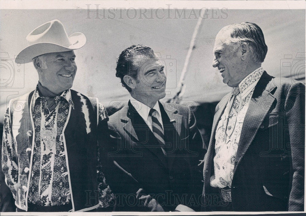 1972 Nixon Impersonator Richard Dixon &amp; Roundup Riders of Rockies Press Photo - Historic Images