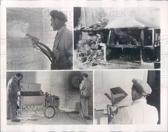 1948 Britain Pyroc Building Material Lime, Cement & Vermiculite Press Photo - Historic Images