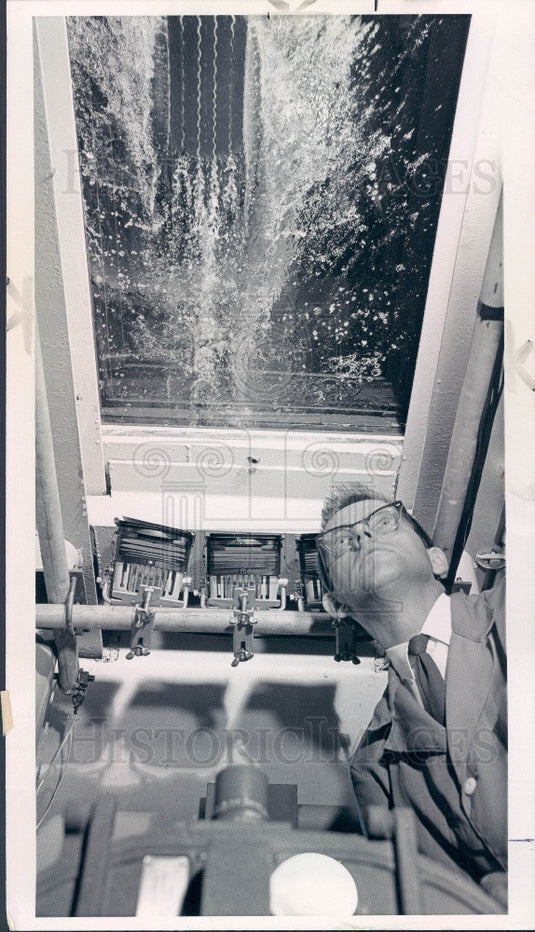 1971 Akron, Ohio Goodyear Tire & Rubber Glass Plate Tire Test Press Photo - Historic Images