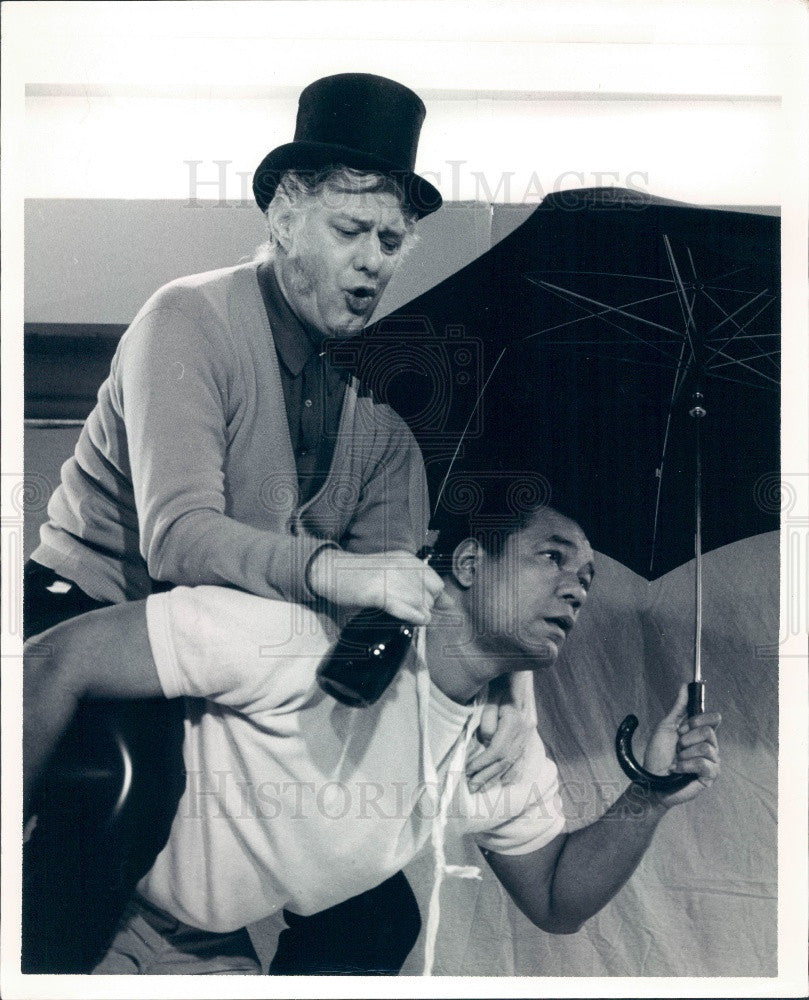1970 Chicago IL Goodman Theater Actors Vincent Park &amp; Clayton Corbin Press Photo - Historic Images