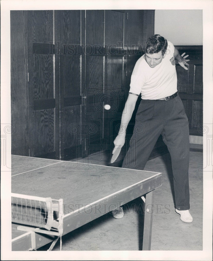 1954 Denver, Colorado Table Tennis Player Harry Lund Press Photo - Historic Images