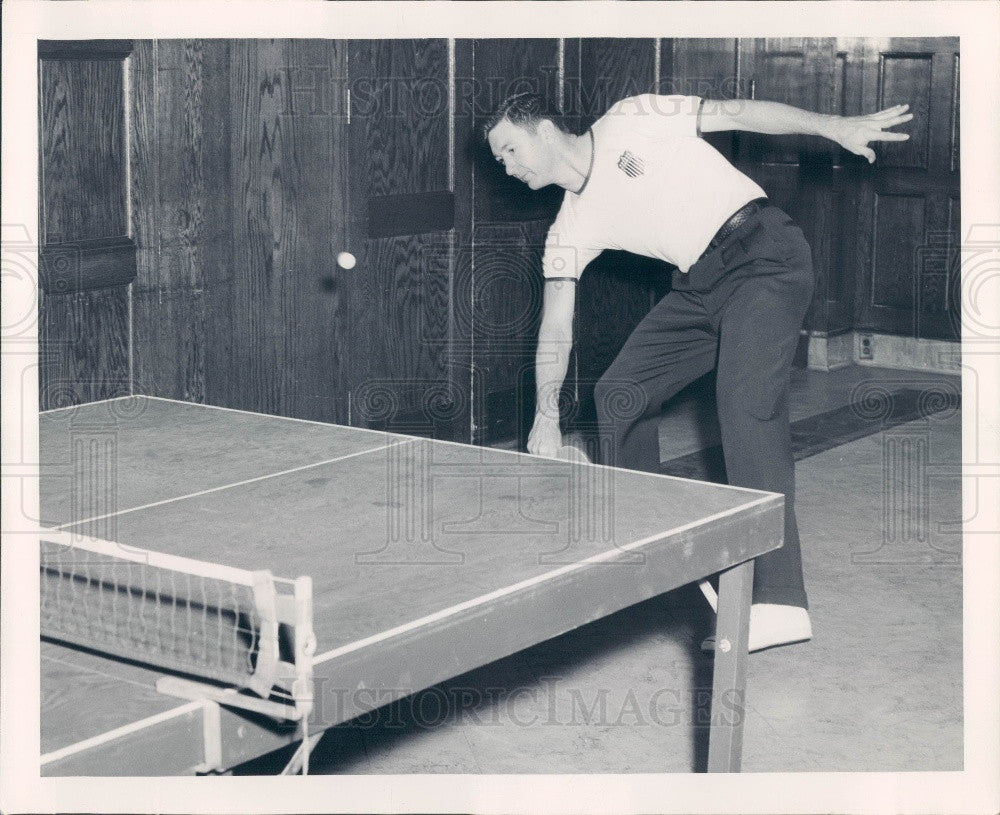 1954 Denver, Colorado Table Tennis Player Harry Lund Press Photo - Historic Images