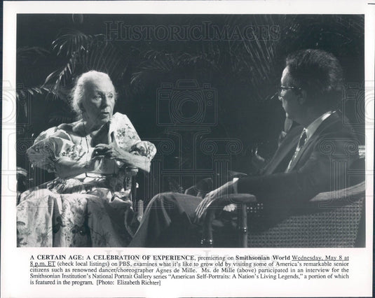 1991 Dancer & Choreographer Agnes De Mille Press Photo - Historic Images