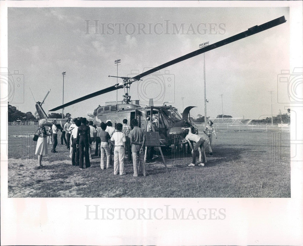 1978 St Petersburg Florida Lakewood High School Army Helicopter Press Photo - Historic Images