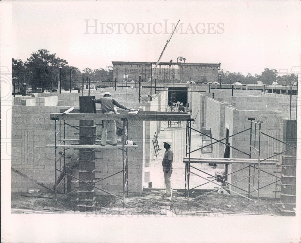 1966 St Petersburg Florida Lakewood High School Construction Press Photo - Historic Images