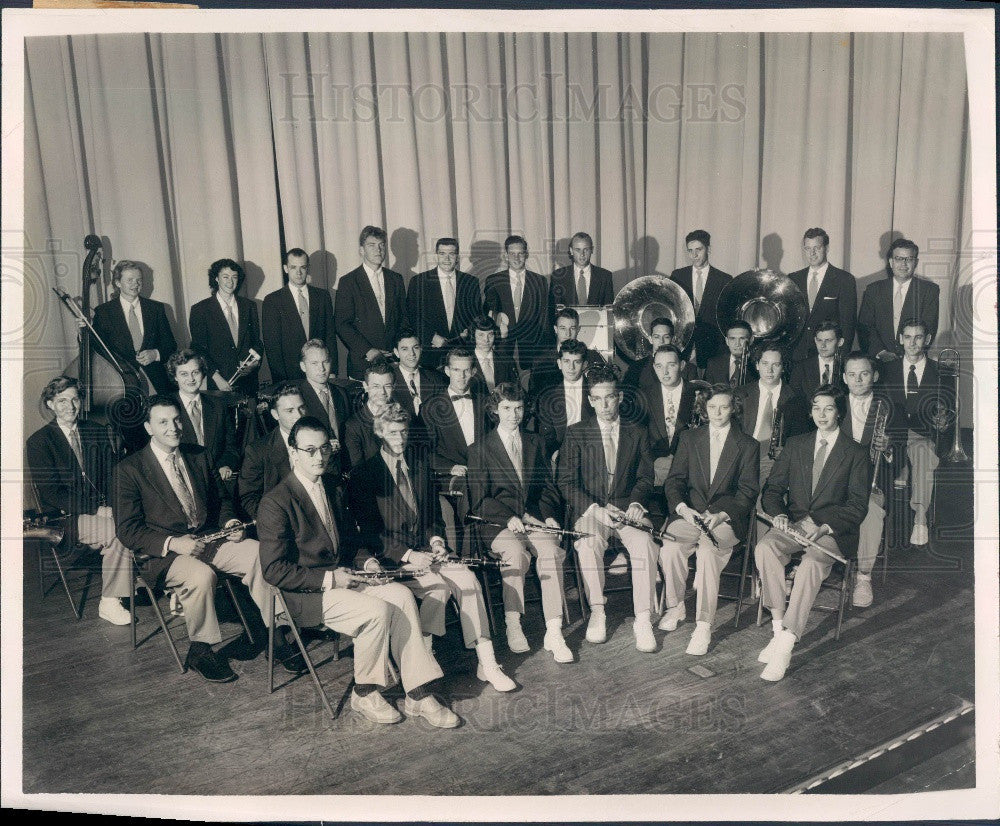 1954 St Petersburg Florida Junior College Band Press Photo - Historic Images