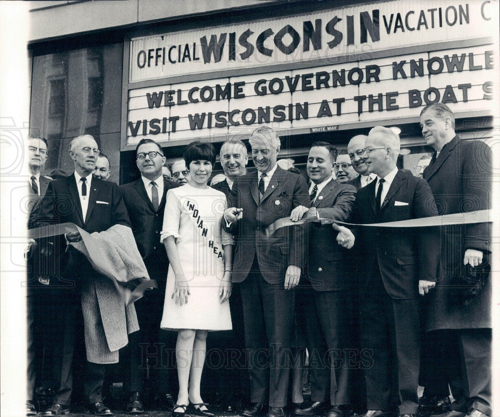 1966 Wisconsin Vacation Center Opening Governor Warren Knowles Press Photo - Historic Images