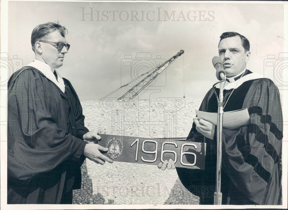 1966 Chicago IL Lutheran School of Theology Cornerstone Ceremony Press Photo - Historic Images