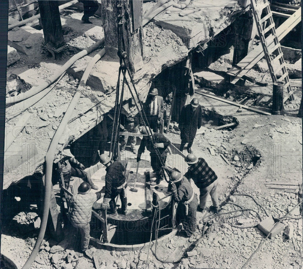 1966 Chicago, Illinois National Bank Construction Press Photo - Historic Images