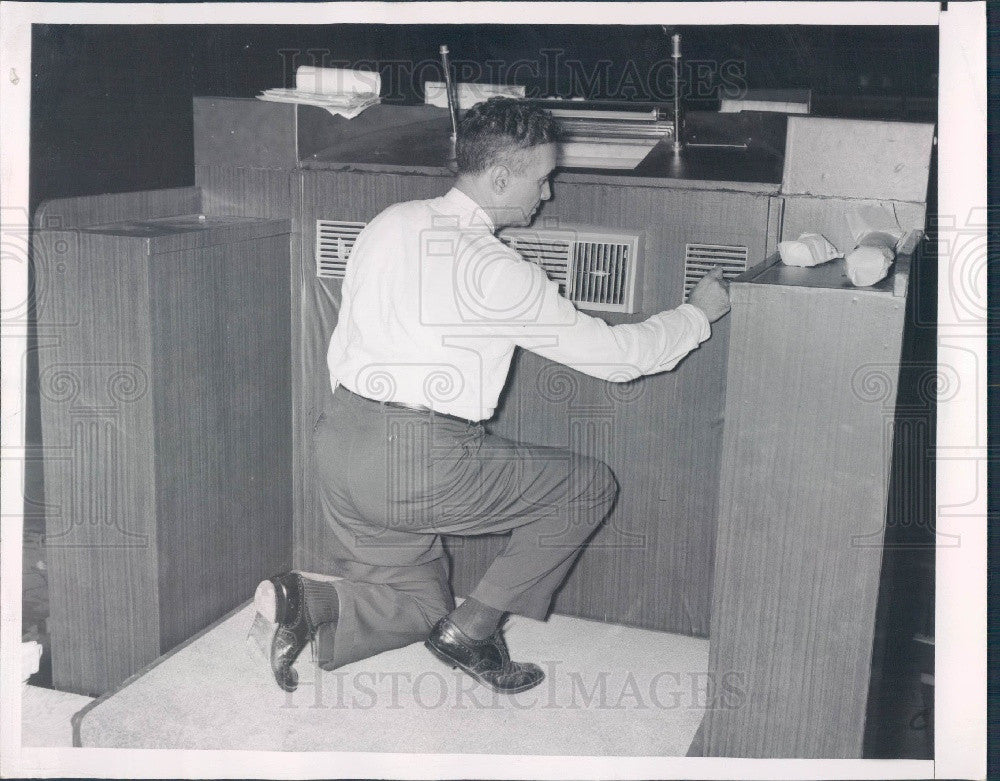 1956 Chicago IL Intl Amphitheatre Democratic Conv Speaker&#39;s Rostrum Press Photo - Historic Images