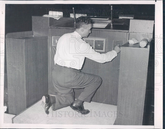 1956 Chicago IL Intl Amphitheatre Democratic Conv Speaker's Rostrum Press Photo - Historic Images
