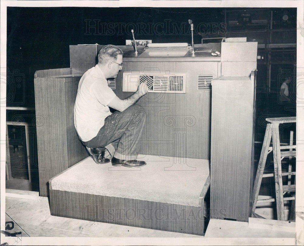 1956 Chicago IL Intl Amphitheatre Democratic Conv Speaker&#39;s Rostrum Press Photo - Historic Images