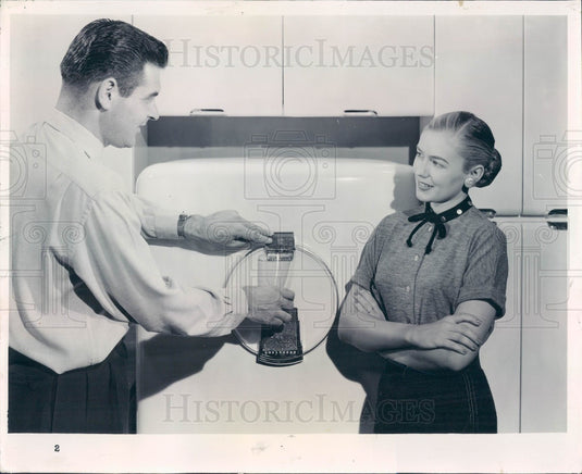 1955 Refrigerator Door Beverage Dispenser Press Photo - Historic Images