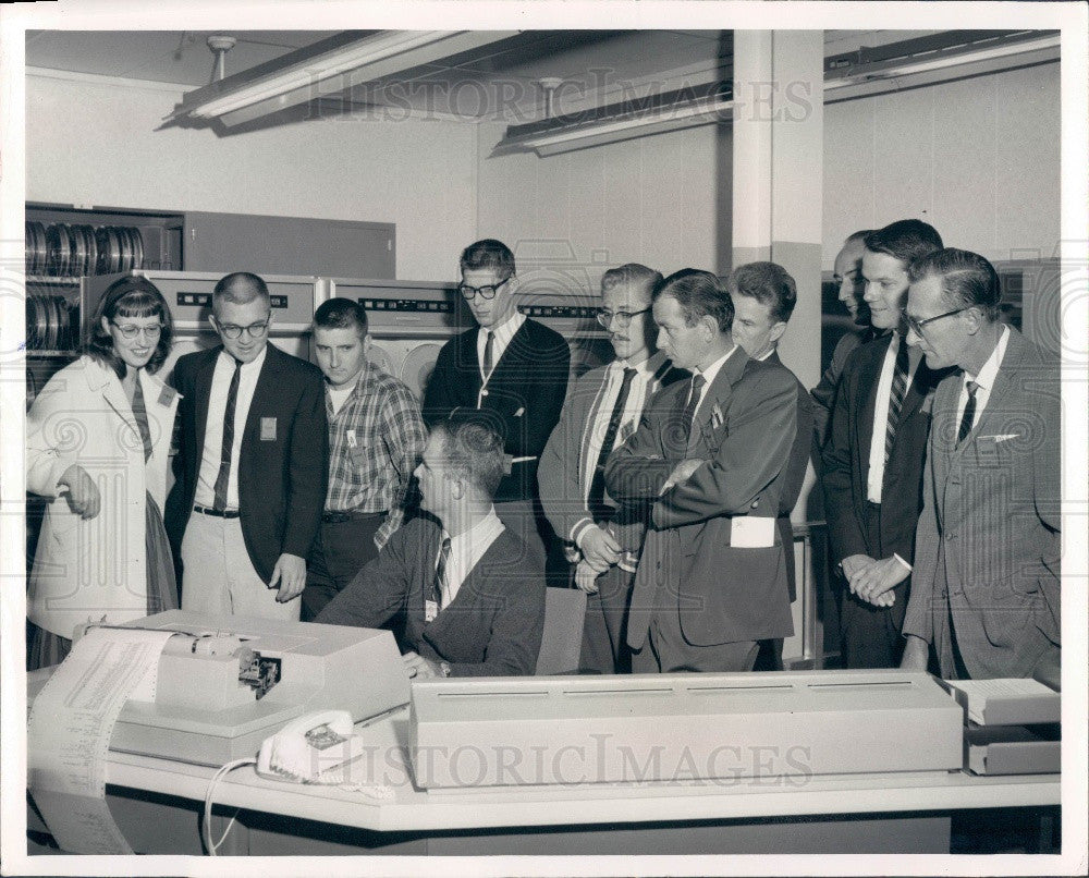 1965 St. Petersburg FL Times Staff Honeywell Plant H800 Computer Press Photo - Historic Images