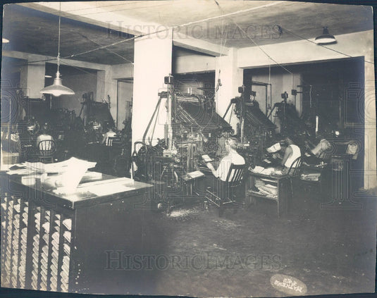 Undated St. Petersburg, Florida Times Composing Room in 1940's Press Photo - Historic Images