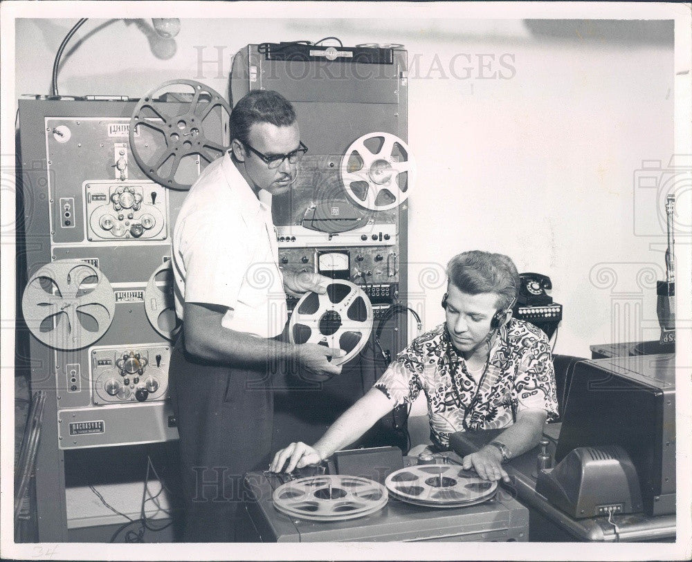 1954 St. Petersburg, Florida Times WTSP Recording Control Room Press Photo - Historic Images