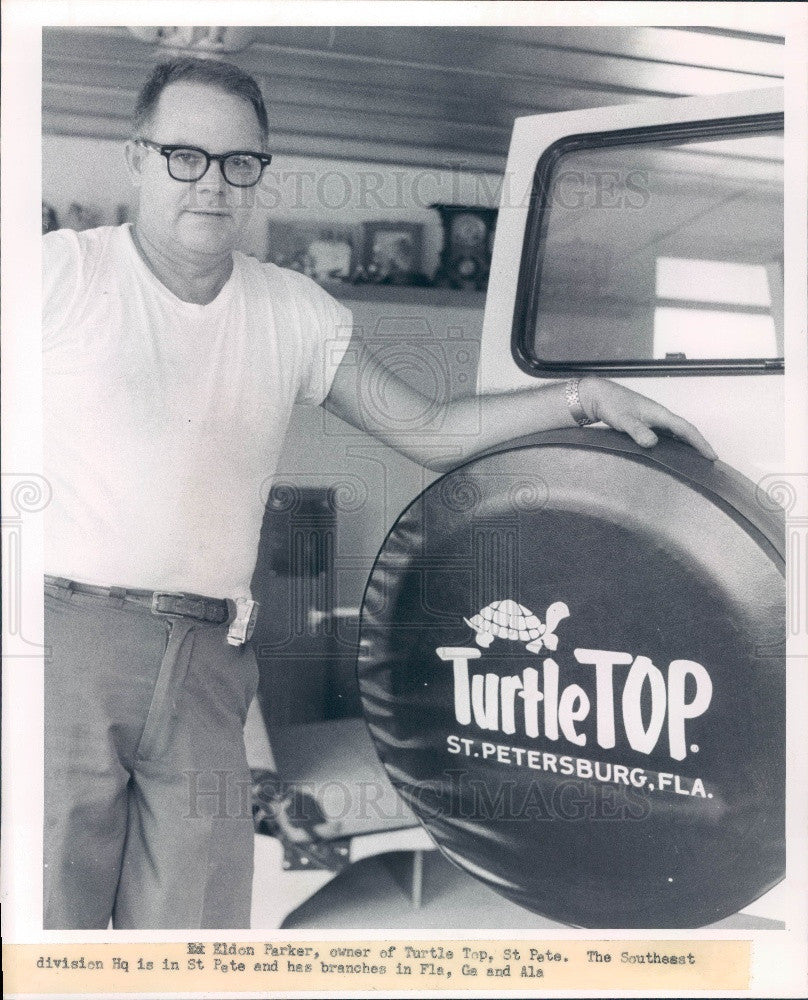 1970 St Petersburg Florida Turtle Top Camper Owner Eldon Parker Press Photo - Historic Images