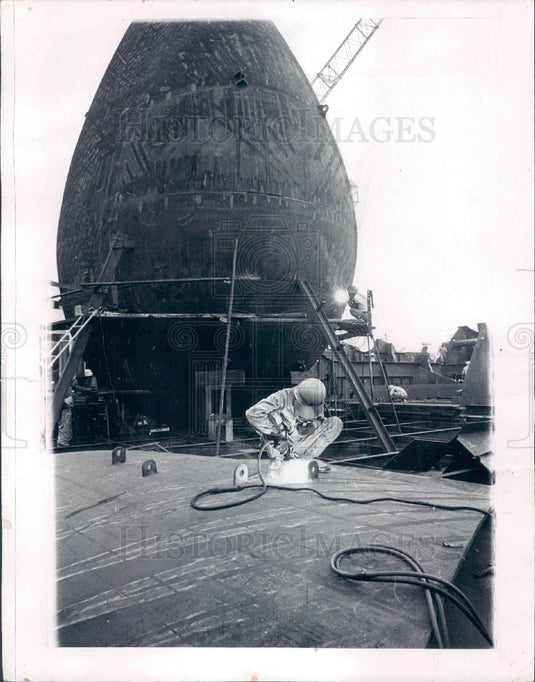 1966 Japan Yokohama Shipyard Press Photo - Historic Images