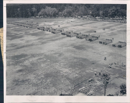 1953 University of Florida, Gainesville ROTC on Parade Aerial View Press Photo - Historic Images