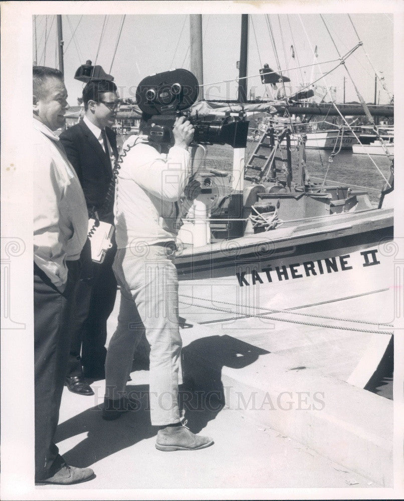 1968 Tarpon Springs FL Sponge Docks, US Info Agency Shooting Film Press Photo - Historic Images