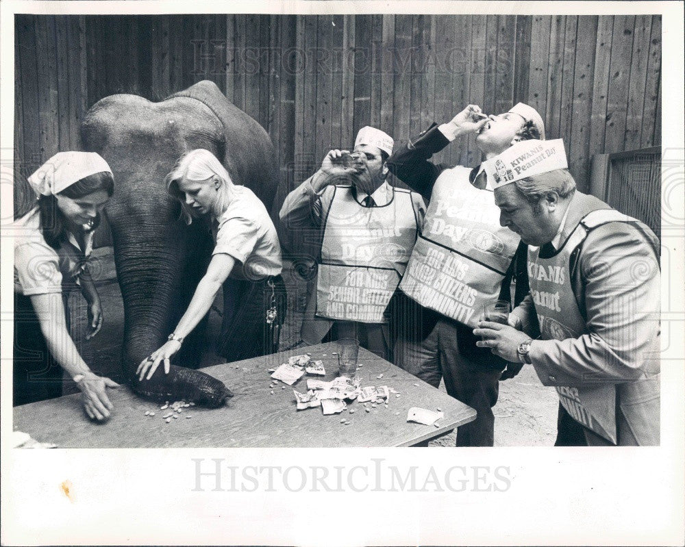 1982 Chicago, Illinois Kiwanis Peanut Week, Bozie the Elephant Press Photo - Historic Images