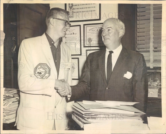 1958 IL Rep Charles Boyle & Natl Safe Driving Road-e-o Rep Mighell Press Photo - Historic Images