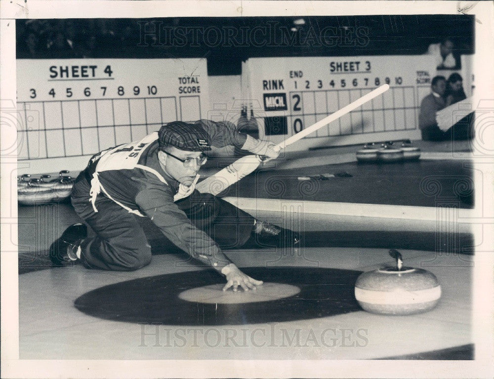 1957 Chicago, Illinois First Men's Natl Curling Championship Press Photo - Historic Images