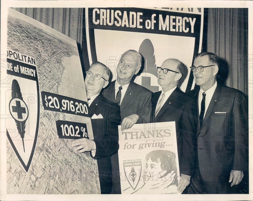 1965 Chicago, Illinois Crusade of Mercy Fund Drive Press Photo - Historic Images