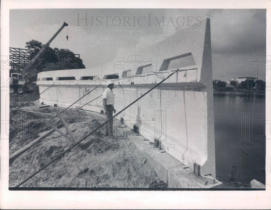 1970 St. Petersburg Florida Mirror Lake Seawall Construction Press Photo - Historic Images