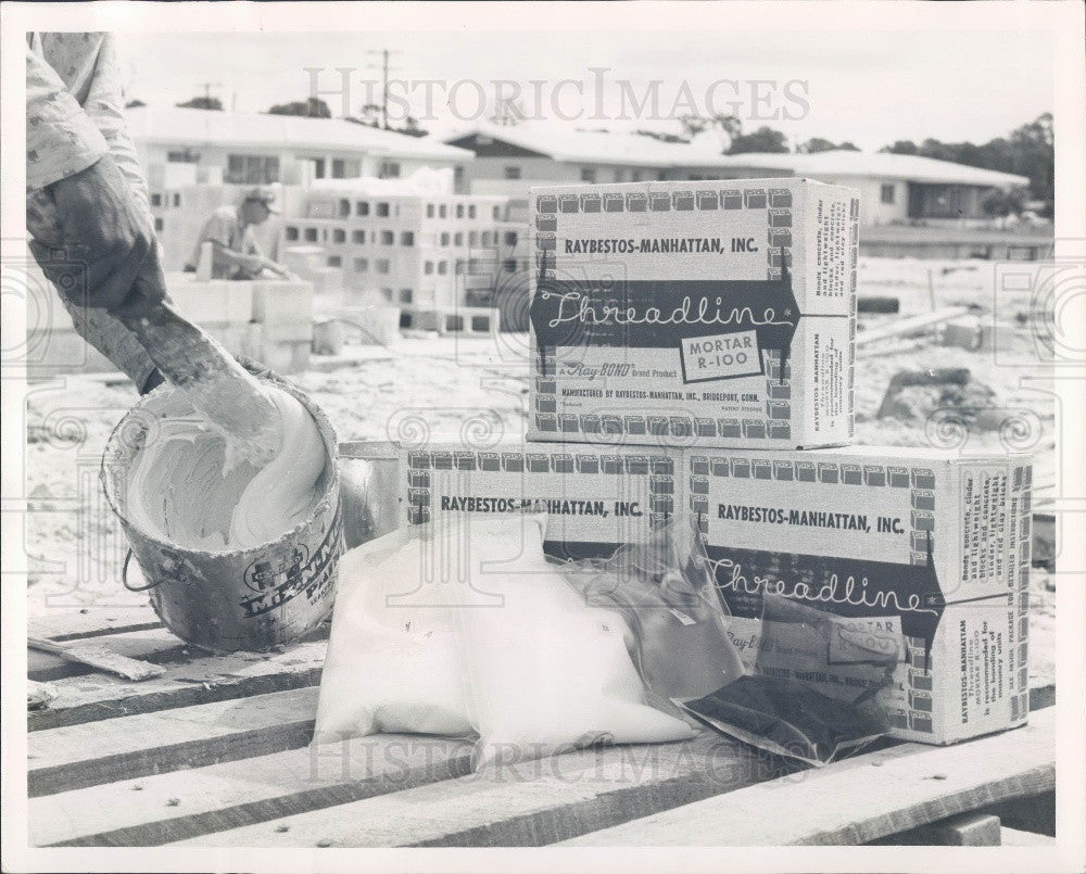 1961 Raybestos-Manhattan Inc Epoxy Building Material Press Photo - Historic Images