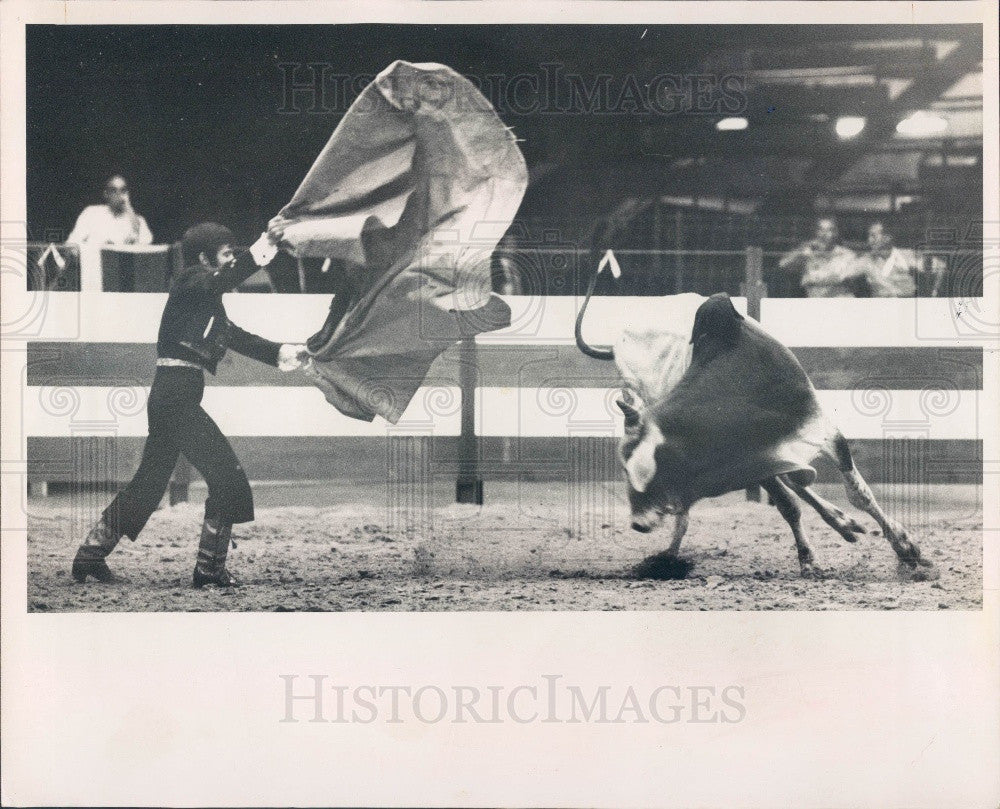 1970 Orlando, Florida Sports Stadium Bullfight Press Photo - Historic Images