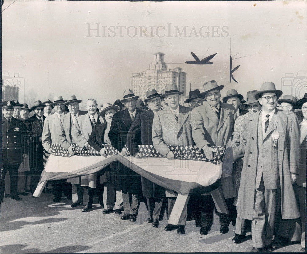 1953 Chicago, Illinois Foster Extension Opening with Mayor Kennelly Press Photo - Historic Images