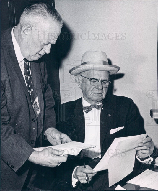 1961 US Marshal Tom Kimball & Chief Deputy US Marshal Vic Cooley Press Photo - Historic Images